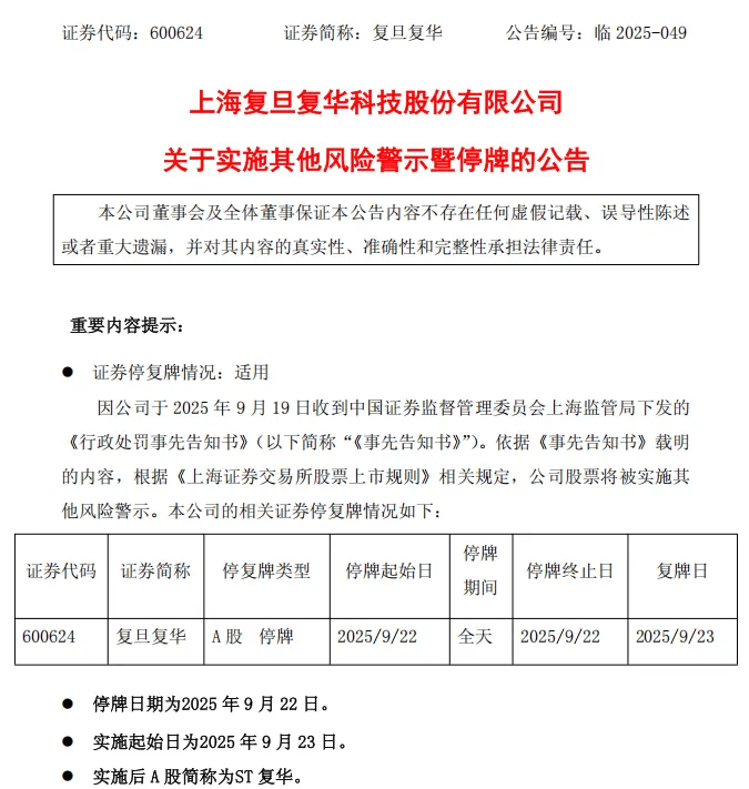 停牌！600624<strong></p>
<p>新浪财经股票首页行情</strong>，将被ST