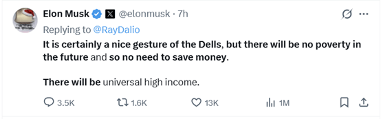 马斯克：AI将创造“全民高收入” 存钱将变得不再必要<strong></p>
<p>天风证券股票</strong>！